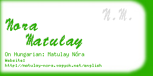 nora matulay business card